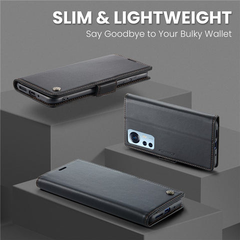 For Xiaomi 12 5G / 12X 5G / 12S 5G Leather Case CASEME 023 RFID Blocking 3 Card Slot Mobile Cover