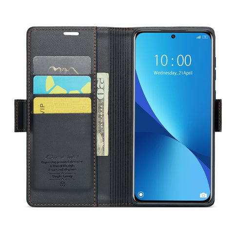 For Xiaomi 12 5G / 12X 5G / 12S 5G Leather Case CASEME 023 RFID Blocking 3 Card Slot Mobile Cover