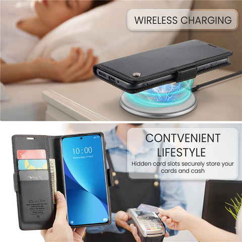 For Xiaomi 12 5G / 12X 5G / 12S 5G Leather Case CASEME 023 RFID Blocking 3 Card Slot Mobile Cover