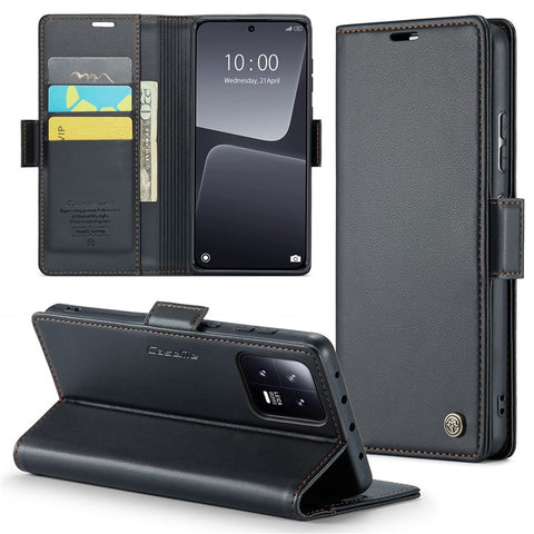 For Xiaomi 13 Leather Case CASEME 023 RFID Blocking 3 Card Slot Mobile Cover