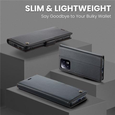 For Xiaomi 13 Leather Case CASEME 023 RFID Blocking 3 Card Slot Mobile Cover