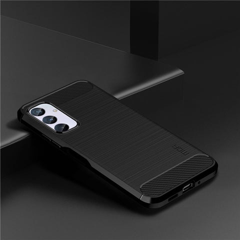 MOFI JK TPU Series-1 for Samsung Galaxy M54 5G / F54 5G Flexible TPU Cover Carbon Fiber Brushed Phone Shell