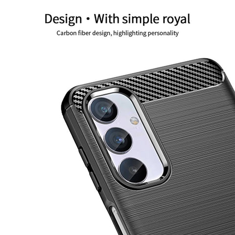 MOFI JK TPU Series-1 for Samsung Galaxy M54 5G / F54 5G Flexible TPU Cover Carbon Fiber Brushed Phone Shell