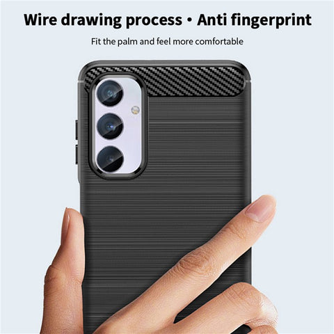 MOFI JK TPU Series-1 for Samsung Galaxy M54 5G / F54 5G Flexible TPU Cover Carbon Fiber Brushed Phone Shell