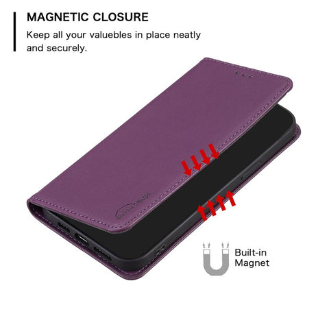 BINFEN COLOR BF18 PU Leather Cover for Motorola Moto G73 5G Card Slot Stand Magnetic Phone Case