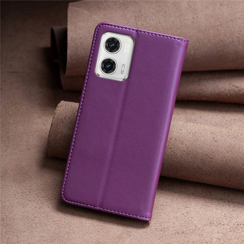 BINFEN COLOR BF18 PU Leather Cover for Motorola Moto G73 5G Card Slot Stand Magnetic Phone Case