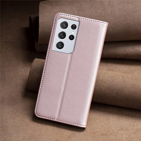 BINFEN COLOR BF18 Leather Phone Case for Samsung Galaxy S21 Ultra 5G Phone Cover with Stand Card Holder