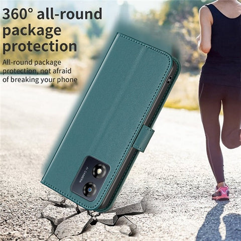 BINFEN COLOR BF17 For Motorola Moto E13 4G Flip Wallet Phone Case PU Leather Stand Magnetic Cover