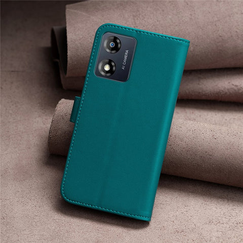 BINFEN COLOR BF17 For Motorola Moto E13 4G Flip Wallet Phone Case PU Leather Stand Magnetic Cover