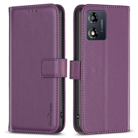BINFEN COLOR BF17 For Motorola Moto E13 4G Flip Wallet Phone Case PU Leather Stand Magnetic Cover