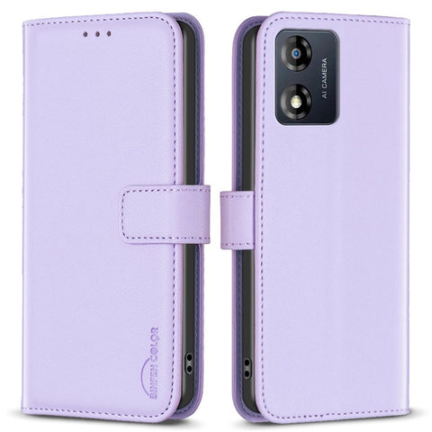 BINFEN COLOR BF17 For Motorola Moto E13 4G Flip Wallet Phone Case PU Leather Stand Magnetic Cover