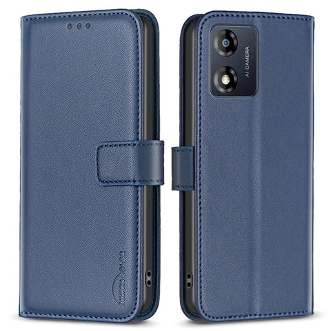BINFEN COLOR BF17 For Motorola Moto E13 4G Flip Wallet Phone Case PU Leather Stand Magnetic Cover