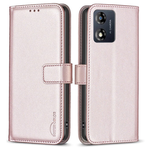 BINFEN COLOR BF17 For Motorola Moto E13 4G Flip Wallet Phone Case PU Leather Stand Magnetic Cover