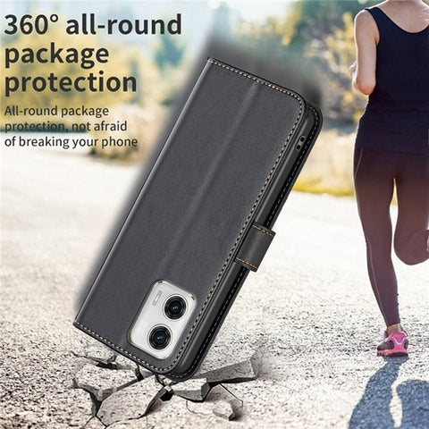 BINFEN COLOR BF17 Wallet Leather Phone Cover For Motorola Moto G73 5G Magnetic Closure Phone Stand Case