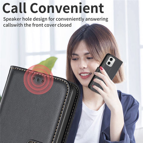 BINFEN COLOR BF17 Wallet Leather Phone Cover For Motorola Moto G73 5G Magnetic Closure Phone Stand Case