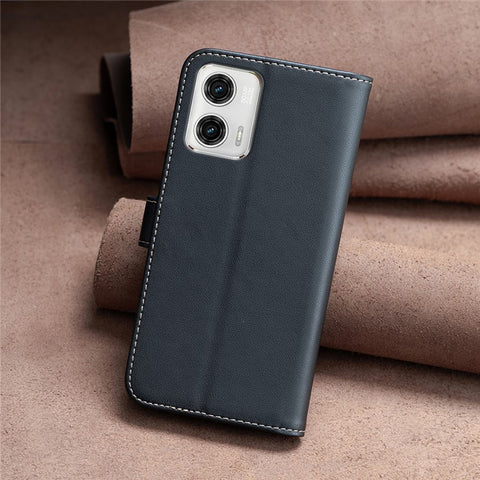 BINFEN COLOR BF17 Wallet Leather Phone Cover For Motorola Moto G73 5G Magnetic Closure Phone Stand Case