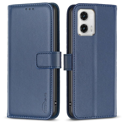 BINFEN COLOR BF17 Wallet Leather Phone Cover For Motorola Moto G73 5G Magnetic Closure Phone Stand Case