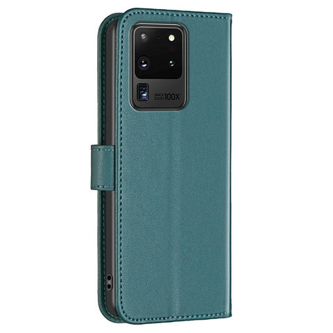 BINFEN COLOR BF17 TPU+PU Leather Phone Cover for Samsung Galaxy S20 Ultra Stand Magnetic Phone Case Wallet
