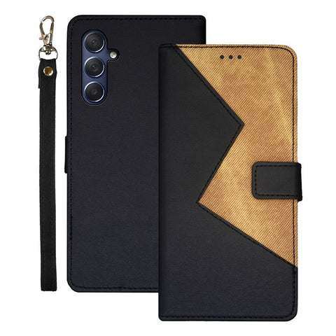 IDEWEI For Samsung Galaxy M54 5G / F54 5G Phone Cover Splicing Style PU Leather Flip Stand Case with Card Slots