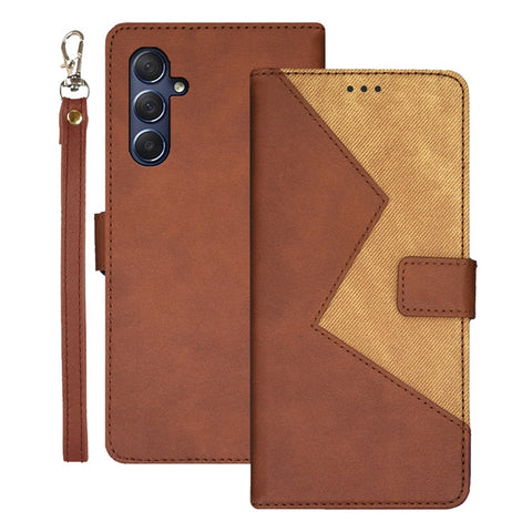 IDEWEI For Samsung Galaxy M54 5G / F54 5G Phone Cover Splicing Style PU Leather Flip Stand Case with Card Slots