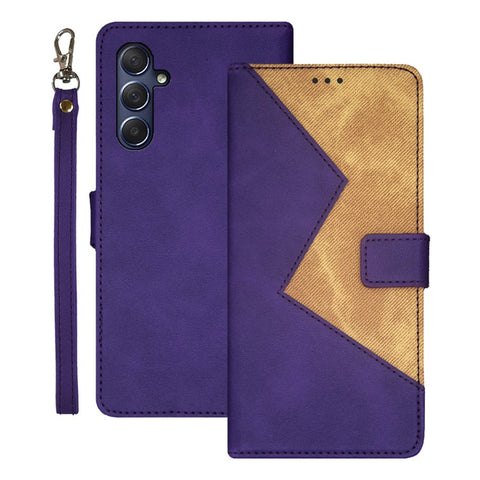 IDEWEI For Samsung Galaxy M54 5G / F54 5G Phone Cover Splicing Style PU Leather Flip Stand Case with Card Slots