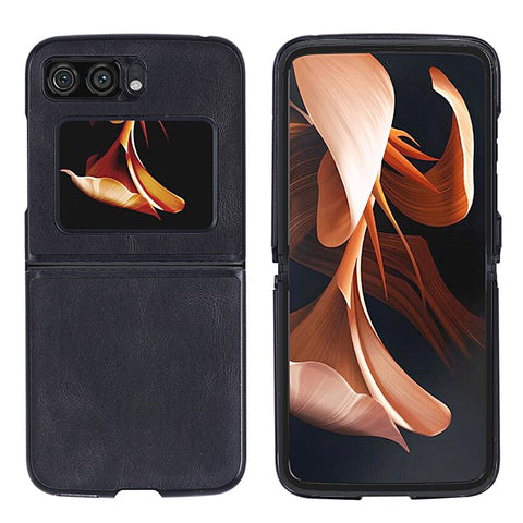 For Motorola Razr 2022 5G Folding Phone Case Leather Coated Hard PC Shockproof Cover