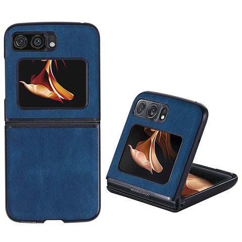 For Motorola Razr 2022 5G Folding Phone Case Leather Coated Hard PC Shockproof Cover