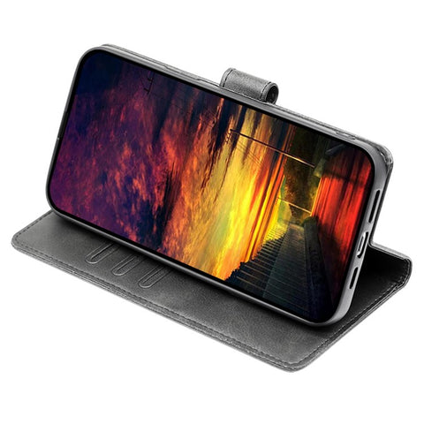 For Samsung Galaxy F14 5G Magnetic Protective Cover Calf Texture Stand Wallet PU Leather+TPU Phone Case