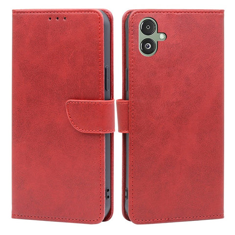 For Samsung Galaxy F14 5G Magnetic Protective Cover Calf Texture Stand Wallet PU Leather+TPU Phone Case