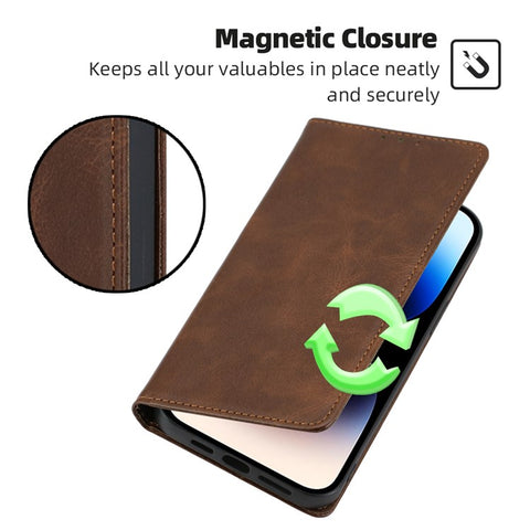 For Samsung Galaxy F14 5G Calf Texture Mobile Phone Protector Case Stand Leather Wallet Cover