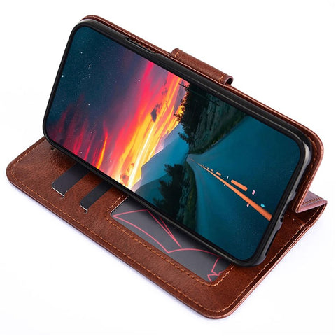 For Samsung Galaxy F14 5G Textured PU Leather Phone Case Wallet Stand Flip Cover