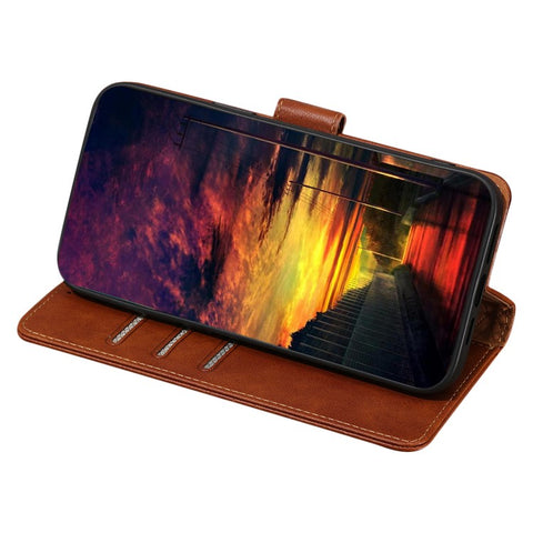 For Samsung Galaxy F14 5G RFID Blocking Wallet Phone Case PU Leather Cowhide Texture Stand Cover