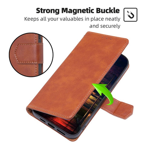 For Samsung Galaxy F14 5G RFID Blocking Wallet Phone Case PU Leather Cowhide Texture Stand Cover