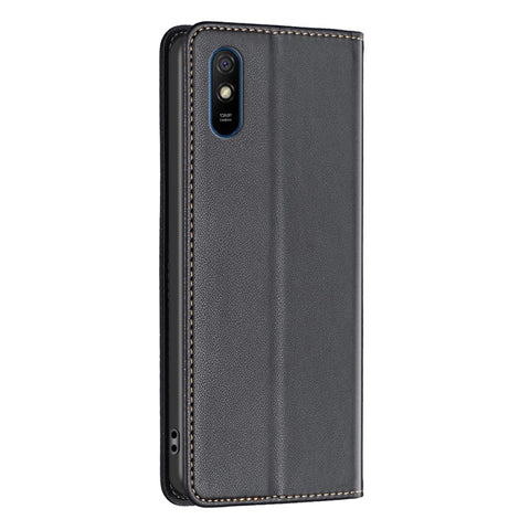 BINFEN COLOR BF18 For Xiaomi Redmi 9A PU Leather Card Slots Cover Anti-drop Phone Stand Case