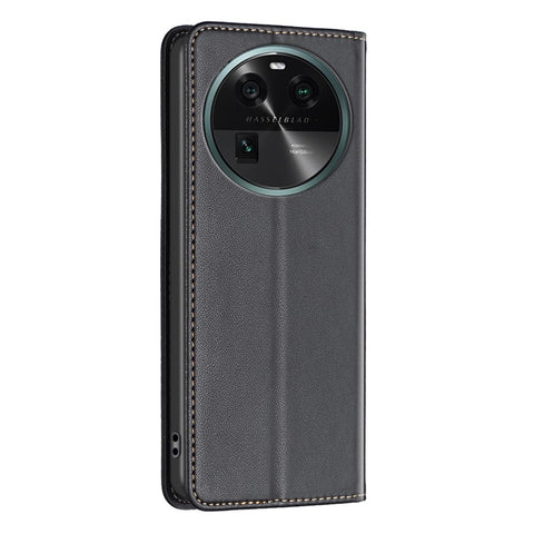 BINFEN COLOR BF18 Leather Phone Case for Oppo Find X6 Card Slots Stand Shockproof Phone Cover