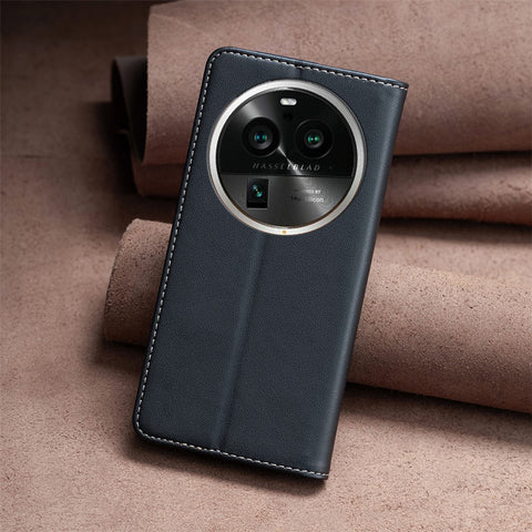 BINFEN COLOR BF18 Phone Stand Case for Oppo Find X6 Pro PU Leather Card Holder Cell Phone Cover