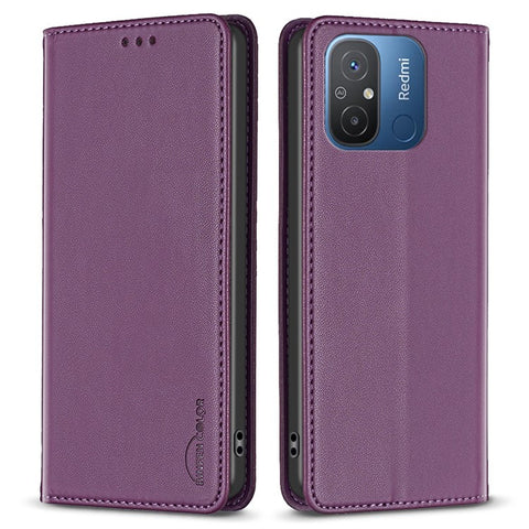 BINFEN COLOR BF18 for Xiaomi Poco C55 4G / Redmi 12C 4G Phone Cover Stand PU Leather Card Slots Phone Case