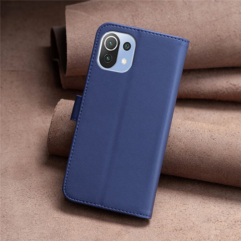 BINFEN COLOR BF17 For Xiaomi 11 Lite 5G NE / Mi 11 Lite 5G / 4G Cell Phone Stand PU Leather Case Wallet Phone Cover