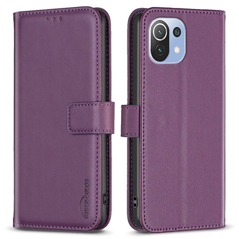 BINFEN COLOR BF17 For Xiaomi 11 Lite 5G NE / Mi 11 Lite 5G / 4G Cell Phone Stand PU Leather Case Wallet Phone Cover