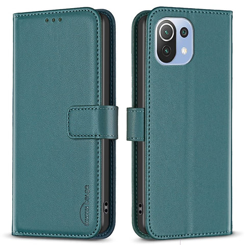 BINFEN COLOR BF17 For Xiaomi 11 Lite 5G NE / Mi 11 Lite 5G / 4G Cell Phone Stand PU Leather Case Wallet Phone Cover