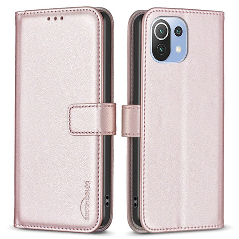 BINFEN COLOR BF17 For Xiaomi 11 Lite 5G NE / Mi 11 Lite 5G / 4G Cell Phone Stand PU Leather Case Wallet Phone Cover