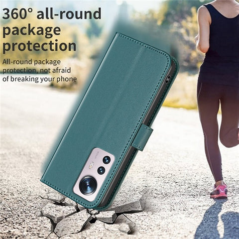 BINFEN COLOR BF17 For Xiaomi 12 5G / 12X 5G / 12S 5G Anti-Dust PU Leather Wallet Phone Stand Case Inner TPU Cover