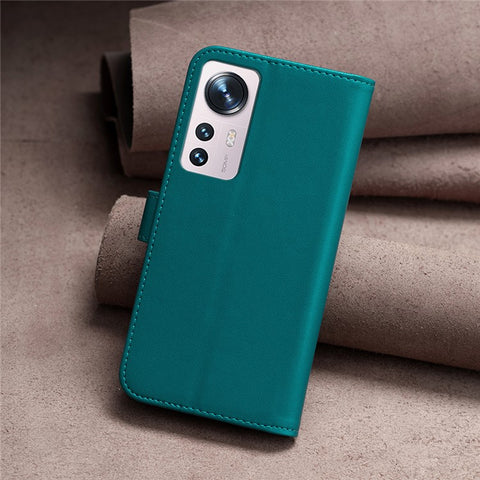 BINFEN COLOR BF17 For Xiaomi 12 5G / 12X 5G / 12S 5G Anti-Dust PU Leather Wallet Phone Stand Case Inner TPU Cover