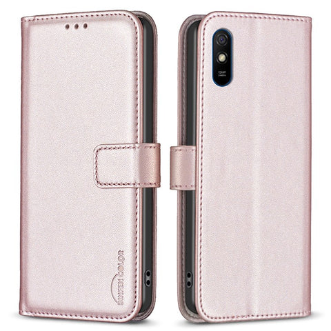 BINFEN COLOR BF17 Shockproof Leather Case for Xiaomi Redmi 9A , Wallet Stand Cell Phone Cover
