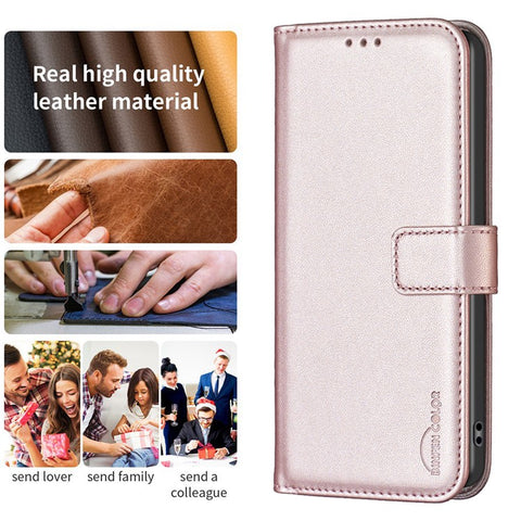 BINFEN COLOR BF17 Shockproof Leather Case for Xiaomi Redmi 9A , Wallet Stand Cell Phone Cover