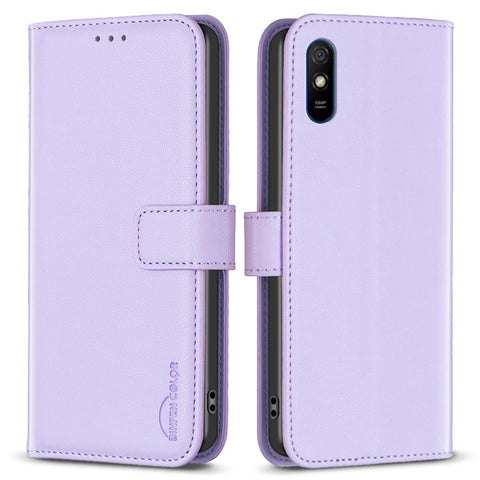 BINFEN COLOR BF17 Shockproof Leather Case for Xiaomi Redmi 9A , Wallet Stand Cell Phone Cover