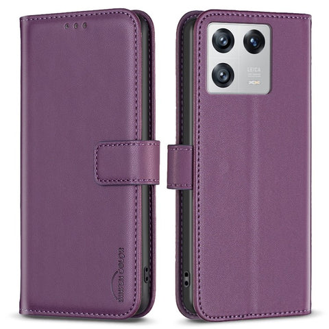 BINFEN COLOR BF17 Phone Stand Case for Xiaomi 13 PU Leather Protective Wallet Cover