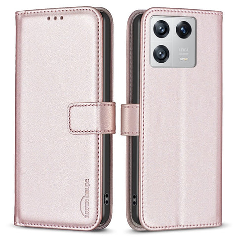BINFEN COLOR BF17 Phone Stand Case for Xiaomi 13 PU Leather Protective Wallet Cover