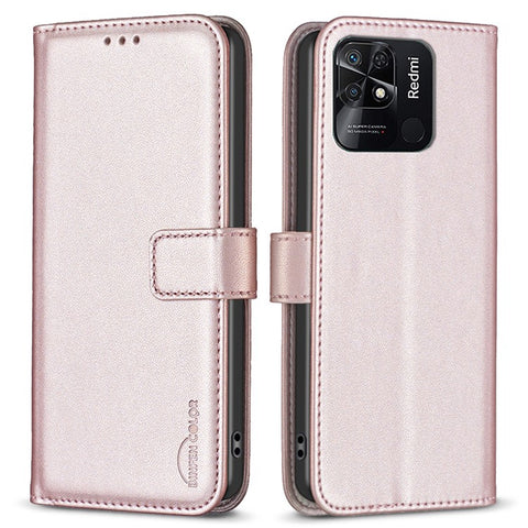 BINFEN COLOR BF17 Stand Phone Case for Xiaomi Redmi 10C 4G PU Leather Wallet Smartphone Cover