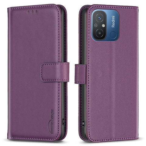 BINFEN COLOR BF17 For Xiaomi Poco C55 4G / Redmi 12C 4G Phone Case PU Leather Wallet Stand Phone Cover